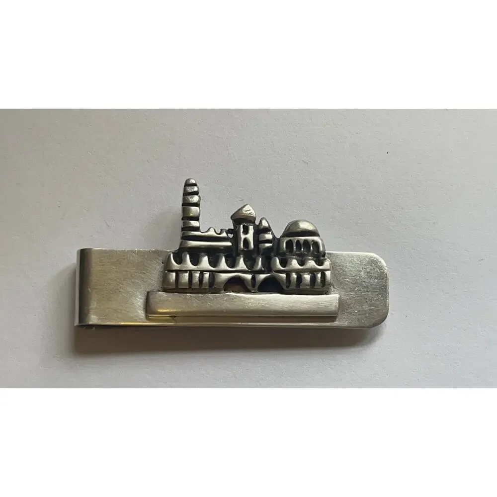 Judaica Sterling Silver 925 Handmade Jerusalem Money Clip